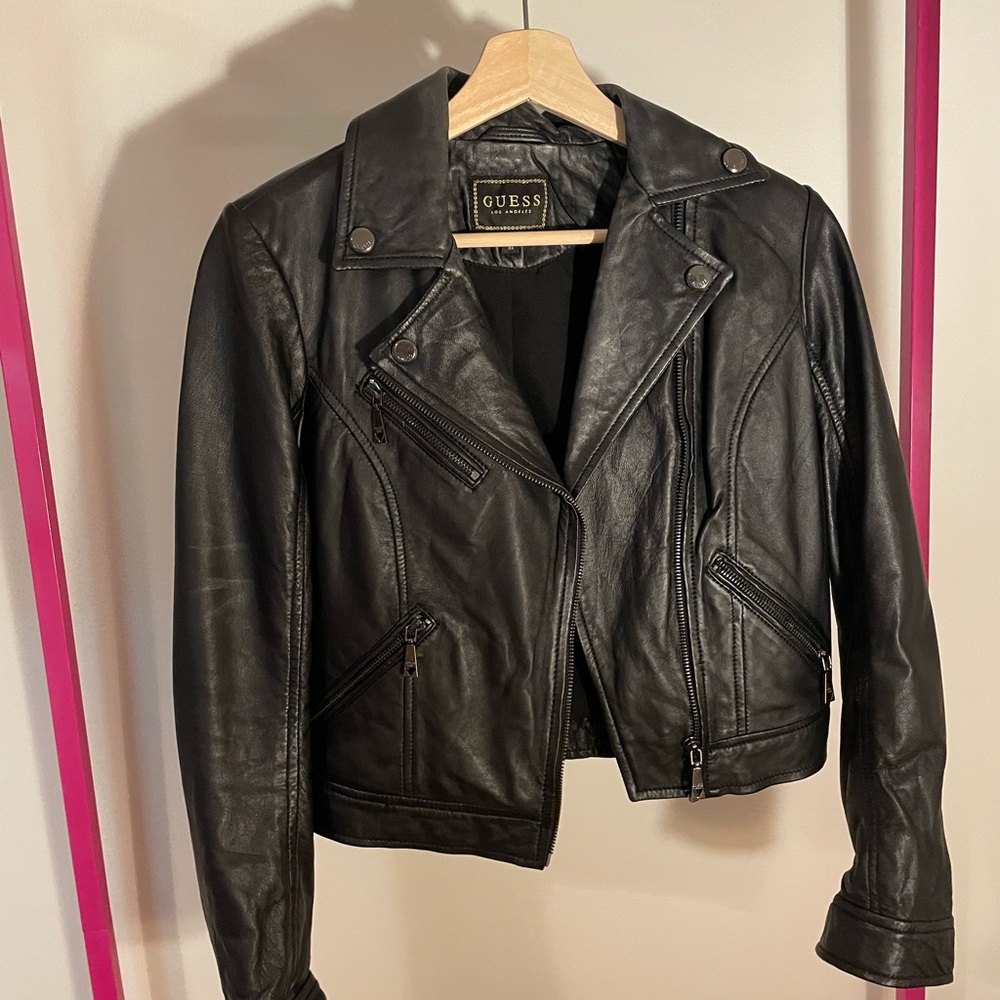 Guess leather jacket, never worn